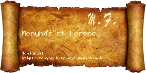 Menyhért Ferenc névjegykártya