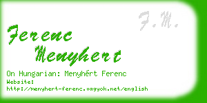 ferenc menyhert business card